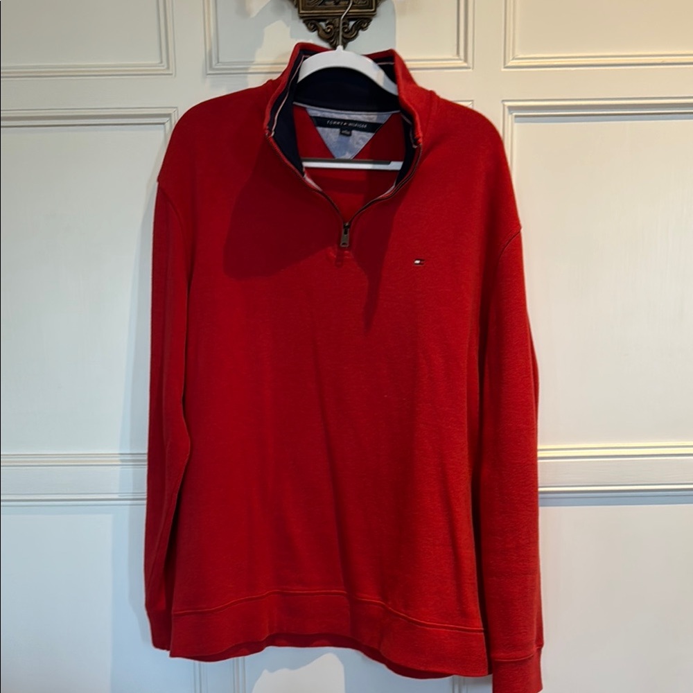 Men’s Tommy Hilfiger Red Quarter-Zip Pullover